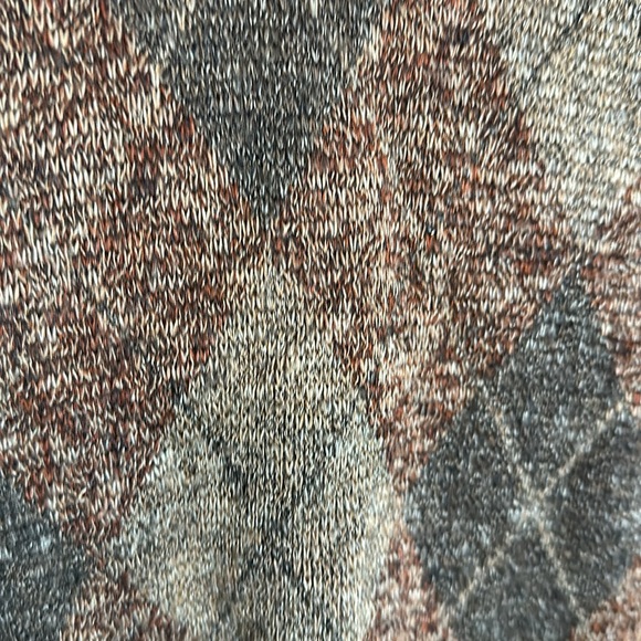 Vintage 1970s? Shades of Brown Faded Plaid Sweater Preppy Collegiate No Tags - Picture 8 of 16